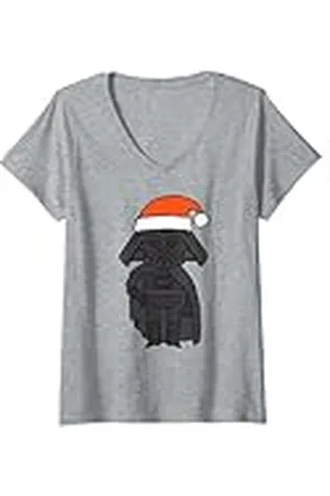 STAR WARS Mujer Vacaciones de Papá Noel Darth Vader de Camiseta Cuello V