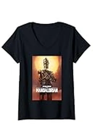 STAR WARS Mujer Póster de The Mandalorian IG-11 Camiseta Cuello V