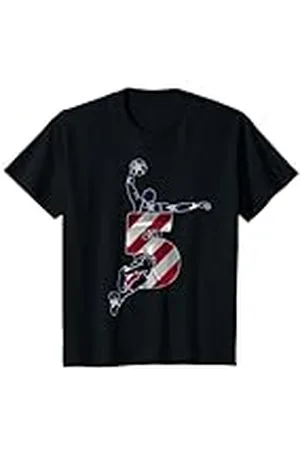 COOL BASKETBALL DESIGNS AND OUTFITS Niños BOLSA DE BASKET 5 AÑOS DE BASKETBOL 5 AÑOS 5 DE NACIMIENTO Camiseta