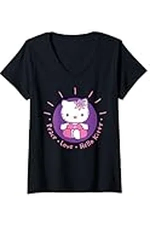 Hello Kitty Mujer Yoga Camiseta Cuello V