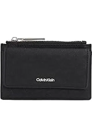 Calvin Klein Cartera Mujer Must Flap Cardholder Mono con cremallera, Negro (Black Mono), Talla Única