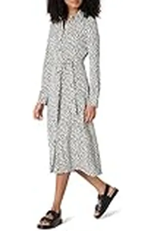 Amazon Vestido de Longitud Media de Punto Mate y Ajuste Regular Mujer, , L