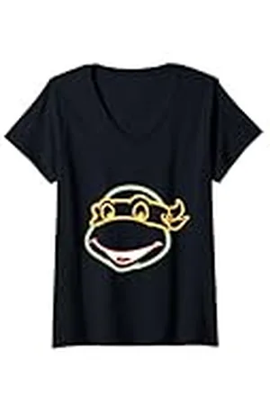 Teenage Mutant Ninja Turtles Mujer Tortugas Ninja Mutantes Adolescentes Neón Ninja Face Camiseta Cuello V