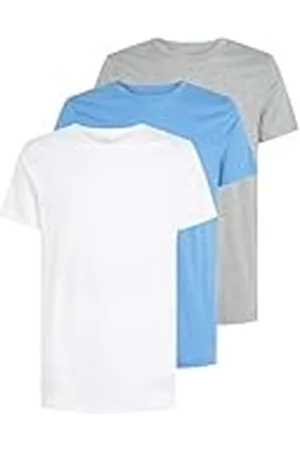 Calvin Klein Camisetas de manga corta Hombre Pack de 3 de algodón, Multicolor (White, Grey Heather, Glacier), XXL