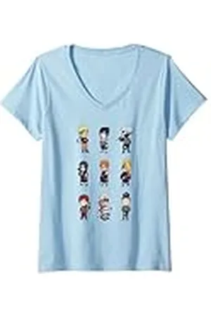 Naruto Mujer Shippuden Super Deformed 9 Up Camiseta Cuello V