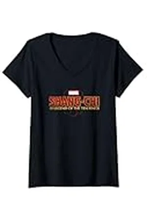 Marvel Mujer Logotipo de Shang Chi and the Legend of the Ten Rings Camiseta Cuello V