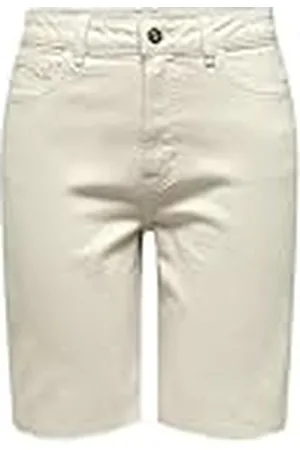 ONLY Onlemily HW Long Shorts RW Ecru Noos Pantalones Cortos, , 30 para Mujer
