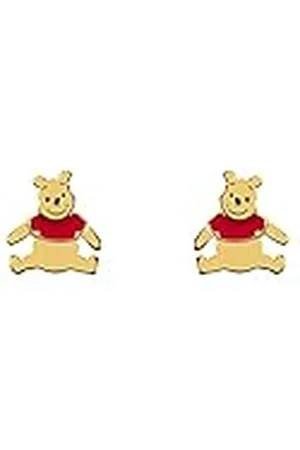 Disney Winnie The Pooh E906415YL - Pendientes bañados en oro, plata de ley, Plata de ley
