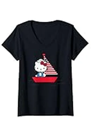 Hello Kitty Mujer Sailor Camiseta Cuello V