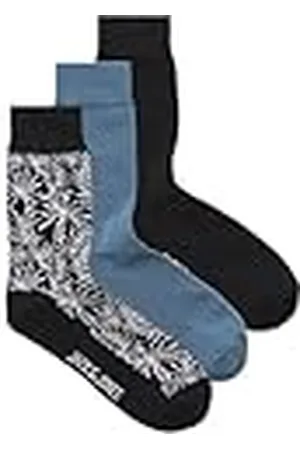 JACK & JONES Jacrichard Socks 3 Pack Sn Calcetines, Negro/Paquete: Oceanview-Negro, Talla única Hombres