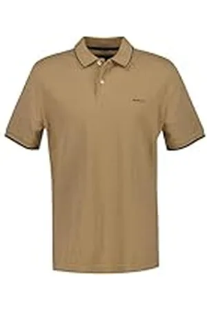 GANT Tipping SS Piqué Polo Camisa, Caqui cálido, S Hombres