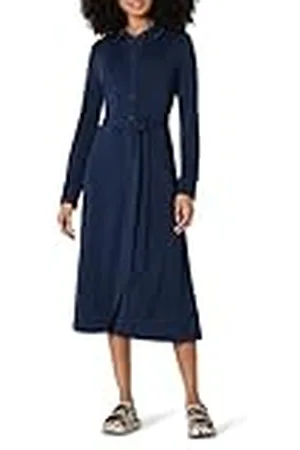 Amazon Vestido de Longitud Media de Punto Mate y Ajuste Regular Mujer, , S