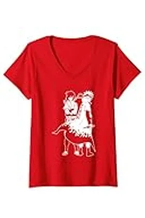 Naruto Mujer Shippuden y Sasuke Outline Camiseta Cuello V