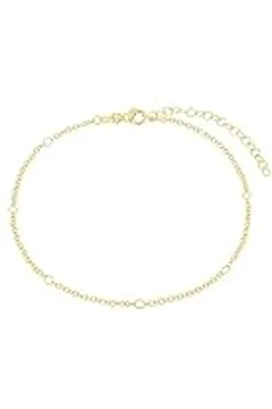 Amor Tobillera de plata de ley 925, joya de verano para señora, 22+5 cm, dorada, se entrega en estuche de regalo, 2038564