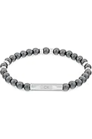 Calvin Klein Pulsera de cuentas para hombre, colección MIXED BEADS, color negro, 35000575, talla única, Acero inoxidable, No es una piedra preciosa