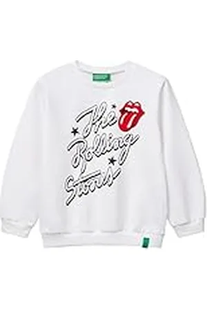 Benetton Maglia G/C M/L 3unig10ip Sudadera sin Capucha, Color Blanco, 3 años Niñas y niñas