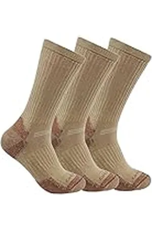 Carhartt Calcetines de Mezcla de algodón de Peso Medio, Paquete de 3, , L para Hombre
