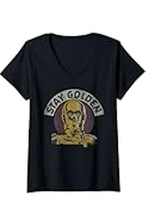STAR WARS Mujer C-3PO Stay Golden Droid Camiseta Cuello V