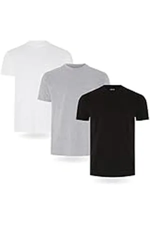 FM London Camiseta paquete de 3/5 para hombre - Camisetas de peso premium con diseño ligeramente ajustado, , L