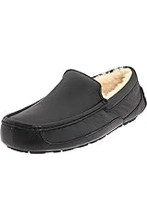 UGG Ascot, Zapatillas de Estar por casa para Hombre, Negro (Black Leather), 42.5 EU