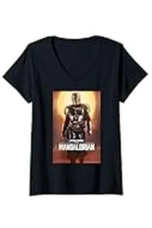 STAR WARS Mujer Póster de The Mandalorian Character Camiseta Cuello V