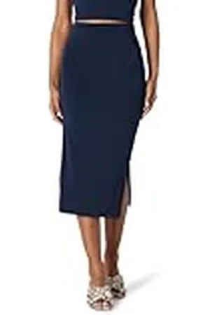 Amazon Falda Entallada de Tela Jersey Mate Fruncida (el Top se Vende por Separado) Mujer, , M