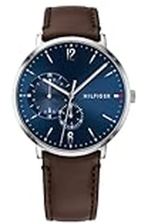 Tommy Hilfiger Reloj Analógico de Cuarzo Multifunción para Hombre con Correa de Cuero Oscuro - 1791508