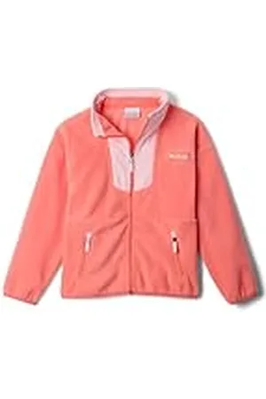 Columbia Youth Unisex Sequoia Grove Full Zip Fleece, Full Zip Fleece Jacket, Hot Coral/Satin Pink, L