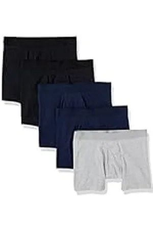 Amazon Calzoncillos Tipo bóxer en Punto de algodón (Disponibles en Tallas Grandes y Largos Especiales) Hombre, Pack de 5, , M