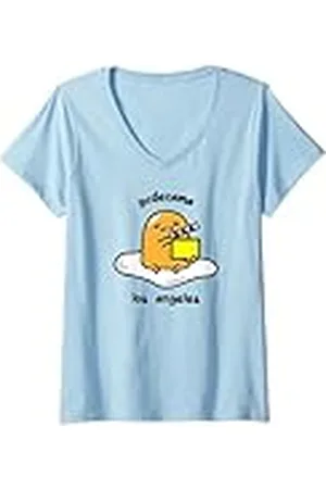 Sanrio Mujer Gudetama Los Ángeles Camiseta Cuello V