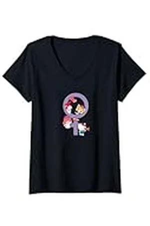 Sanrio Mujer Día de la Mujer de Hello Kitty My Melody Aggretsuko Camiseta Cuello V