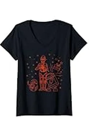 STAR WARS Mujer Fiesta de Navidad de Holiday C-3PO R2-D2 BB-8 Camiseta Cuello V