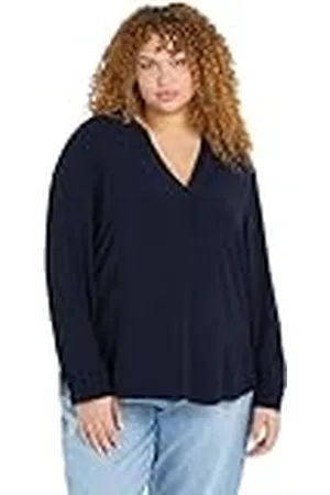 Tommy Hilfiger Blusa para Mujer Viscose Crepe Blouse con Cuello de Pico, , 50
