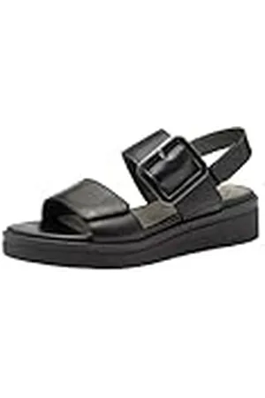Tamaris Comfort Damen Sandalen Flach aus Leder mit Schnalle, Sandalias con cuña Mujer, Color , 38 EU