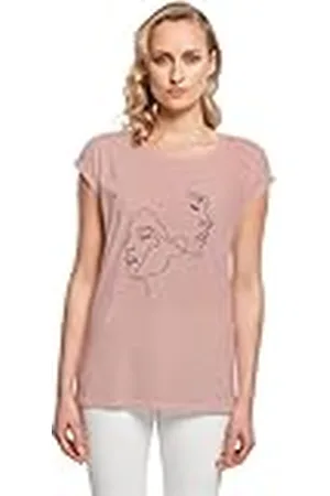 Mister Tee Gs1 data protected company 4068059000002 Mt10673-ladies One Line Extended Shoulder tee Camiseta, , L Mujeres