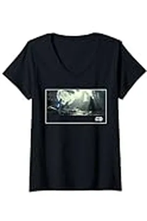 STAR WARS Mujer : El ascenso de Skywalker: El enfrentamiento entre Rey y Kylo Ren Camiseta Cuello V