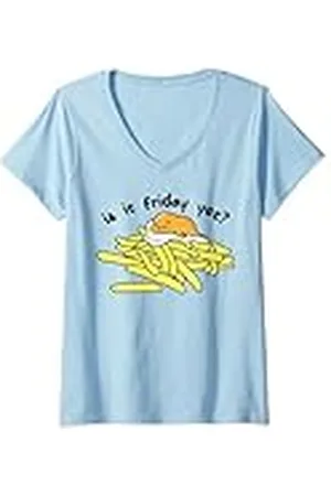 Sanrio Mujer Patatas fritas Gudetama Friday Camiseta Cuello V