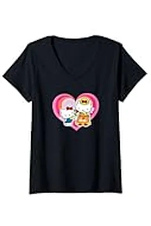 Sanrio Mujer Hello Kitty amo los días de la madre Camiseta Cuello V