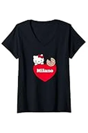 Sanrio Mujer Hello Kitty Loves Milán Camiseta Cuello V
