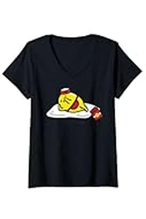 Sanrio Mujer Hora de descanso para camarera de Gudetama Camiseta Cuello V
