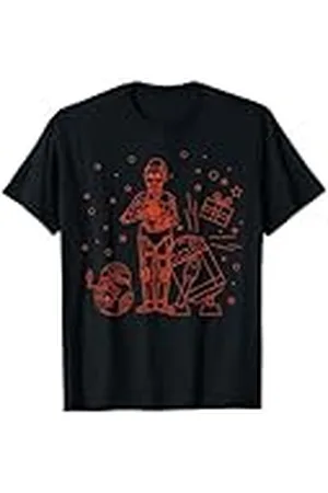 STAR WARS Fiesta de Navidad de Holiday C-3PO R2-D2 BB-8 Camiseta