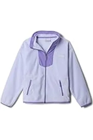 Columbia Youth Unisex Sequoia Grove Full Zip Fleece, Full Zip Fleece Jacket, Snowdrift/Paisley Purple, XS