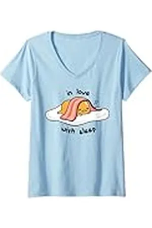 Sanrio Mujer Gudetama enamorado del sueño Camiseta Cuello V