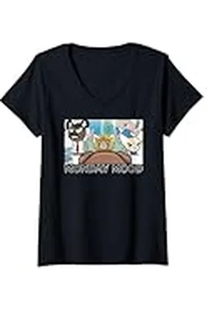 Sanrio Mujer Camiseta Aggretsuko Monday Mood Camiseta Cuello V