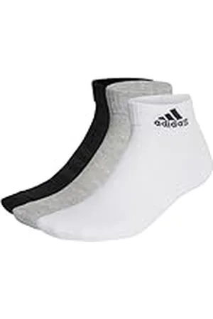 adidas Cushioned Sportswear 3 Pairs, Calcetines tobilleros Unisex niños, Gris (Medium Gris Oscuro Heather/White/Black), 28-30 EU