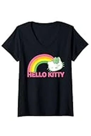 Hello Kitty Mujer Lucky Rainbow Camiseta Cuello V