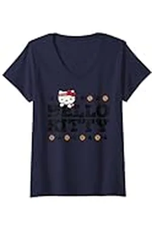 Sanrio Mujer Hello Kitty Baloncesto Star Camiseta Cuello V