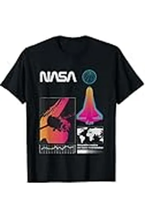 Nasa Neon Schematics Grids & Charts Vintage Space Map Logo Camiseta