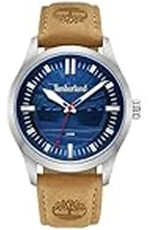 Timberland Reloj Rambush Esfera Azul Cuero Beige, Correa, Correa