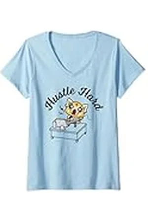Sanrio Mujer Aggretsuko Hustle Hard Rage - Camiseta Camiseta Cuello V